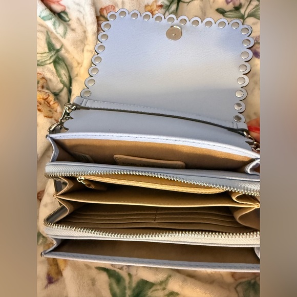 Karl Lagerfeld Sky Blue Crossbody Bag with Pearl and Silver Accents - Picture 10 of 10